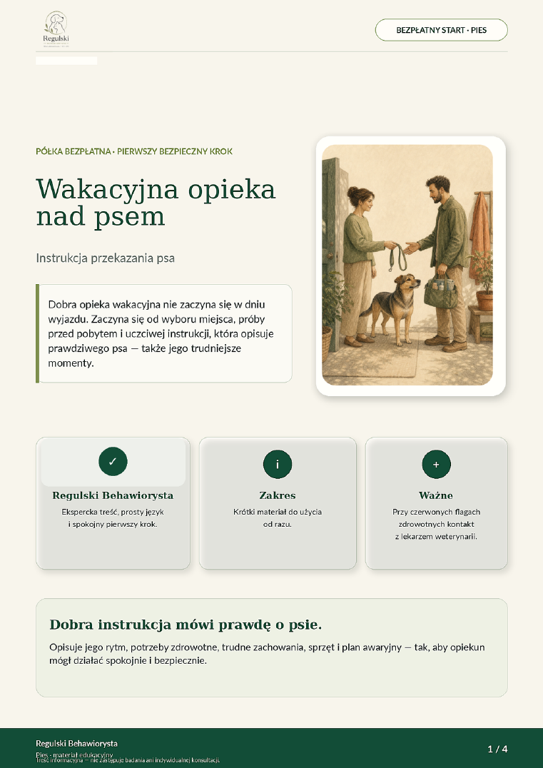 Okładka PDF: Wakacyjna opieka nad psem