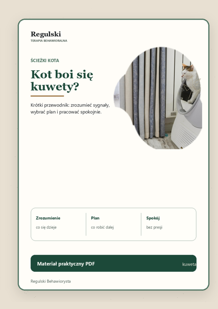 Podgląd strony 1: Kot boi się kuwety