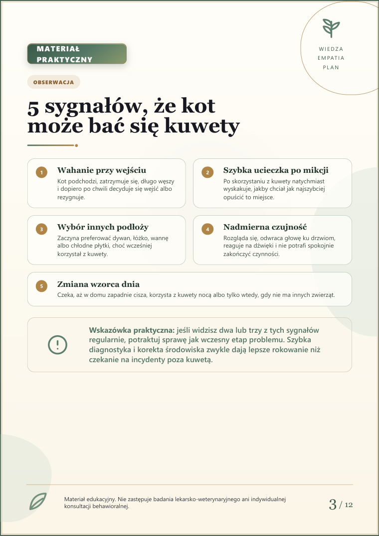 Podgląd strony 3: Kot boi się kuwety