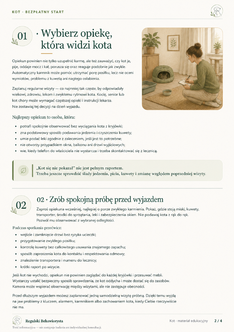 Podgląd strony 2: Kot zostaje w domu podczas urlopu