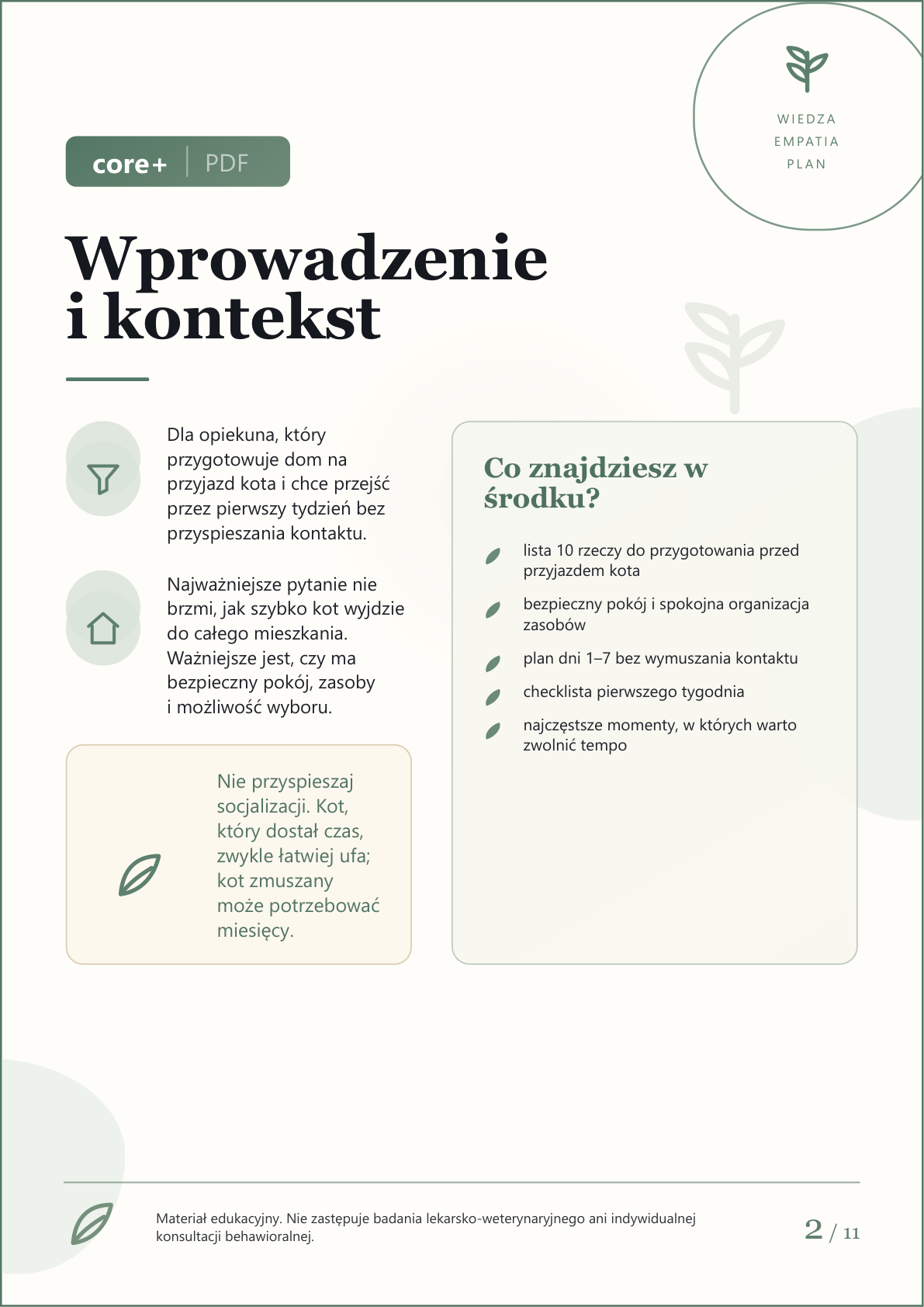 Podgląd strony 2: Pierwszy tydzień z kotem