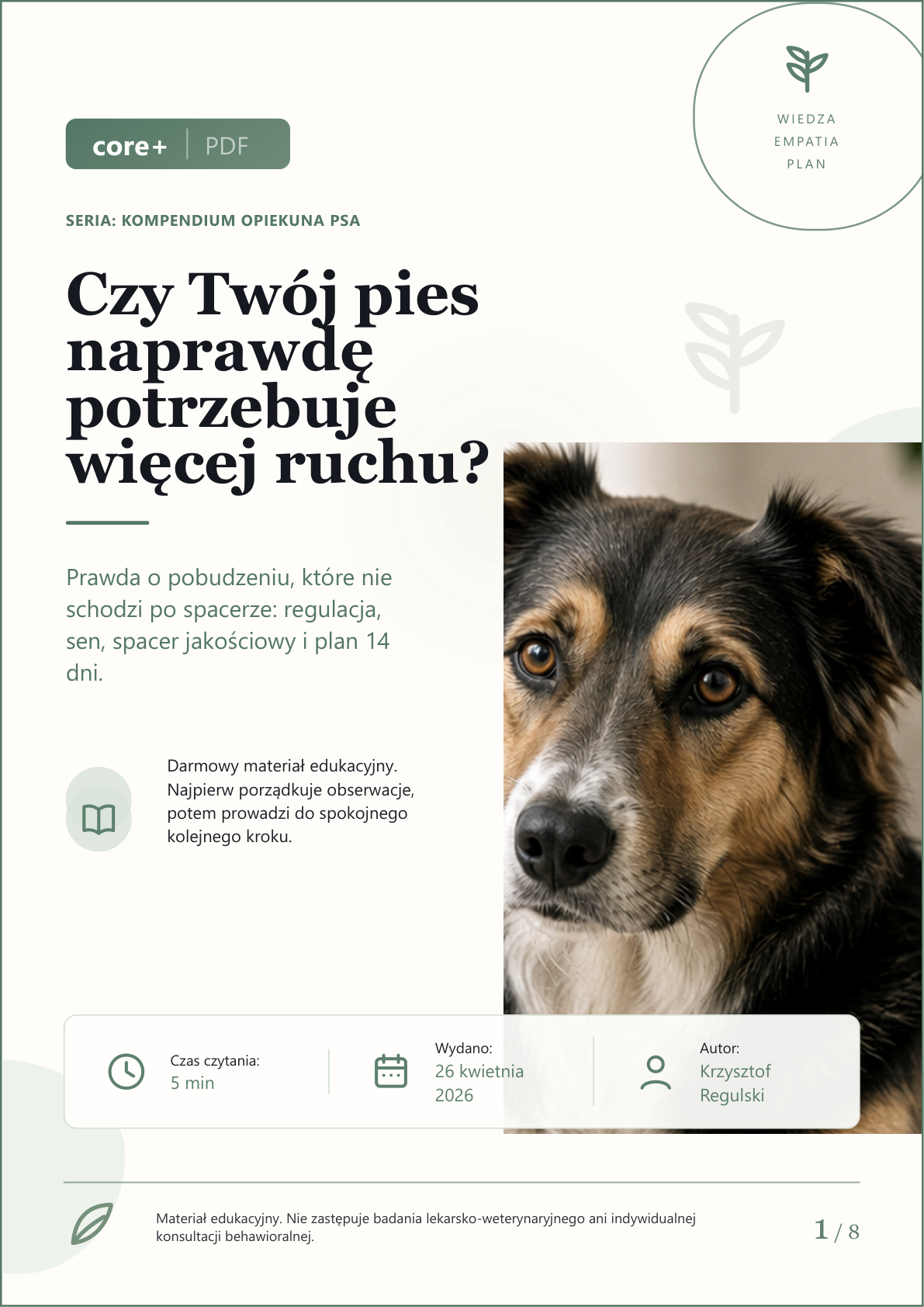 Podgląd strony 1: Czy Twój pies naprawdę potrzebuje więcej ruchu?