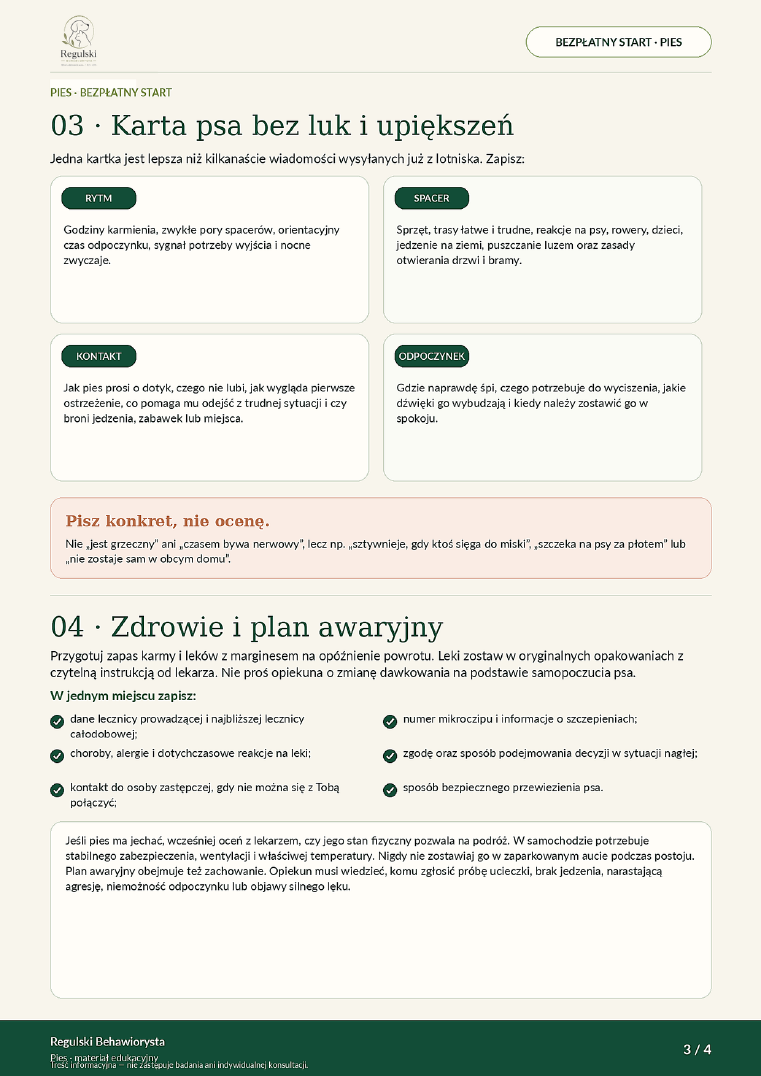 Podgląd strony 3: Wakacyjna opieka nad psem